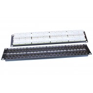 Hyperline PP3-19-48-8P8C-C5E-110D Патч-панель 19, 2U, 48 портов RJ-45, категория 5e, Dual IDC, ROHS, цвет черный