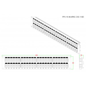 Hyperline PP3-19-48-8P8C-C5E-110D Патч-панель 19, 2U, 48 портов RJ-45, категория 5e, Dual IDC, ROHS, цвет черный Hyperline PP3-19-48-8P8C-C5E-110D Патч-панель 19, 2U, 48 портов RJ-45, категория 5e, Dual IDC, ROHS, цвет черный