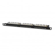 Hyperline PPHD-19-24-8P8C-C6-110D Патч-панель высокой плотности 19, 0.5U, 24 порта RJ-45, категория 6, Dual IDC