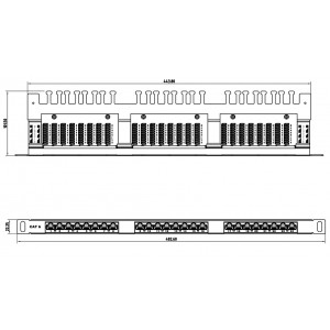 Hyperline PPHD-19-24-8P8C-C6-110D Патч-панель высокой плотности 19, 0.5U, 24 порта RJ-45, категория 6, Dual IDC Hyperline PPHD-19-24-8P8C-C6-110D Патч-панель высокой плотности 19, 0.5U, 24 порта RJ-45, категория 6, Dual IDC