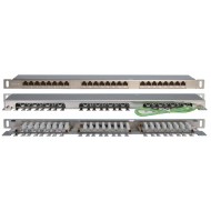 Hyperline PPHD-19-24-8P8C-C6-SH-110D Патч-панель высокой плотности 19, 0.5U, 24 порта RJ-45, категория 6, Dual IDC, экранированная