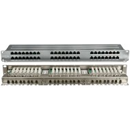 Hyperline PPHD-19-48-8P8C-C5E-SH-110D Патч-панель высокой плотности 19, 1U, 48 портов RJ-45, полный экран, категория 5E, Dual IDC