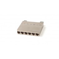 Hyperline PPTR-CSS-1-6xRJ45-C6A-SH-STL Кассета для медных претерминированных решений, 6 экранированных портов RJ-45 категории 6A