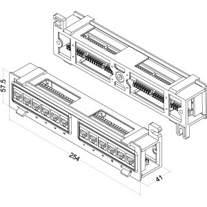 Hyperline PPW-12-8P8C-C5e Патч-панель настенная, 12 портов RJ-45(8P8C), категория 5е, с подставкой Hyperline PPW-12-8P8C-C5e Патч-панель настенная, 12 портов RJ-45(8P8C), категория 5е, с подставкой