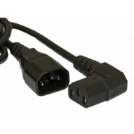 Hyperline PWC-IEC13A-IEC14-5.0-BK Кабель питания монитор-компьютер IEC 320 C13 (угловая) - IEC 320 C14 (3x1.0), 10A, прямая вилка, 5м, цвет черный (ПВС-АП-3*1,0-250-C13SC14-10-5,0 ГОСТ 30851.1-2002 (МЭК 60320-1:1994))