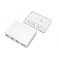 Hyperline SBB3-4-WH Корпус настенной розетки для установки 4-х вставок типа Keystone Jack, белый