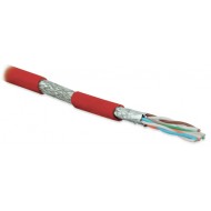 Hyperline SFTP4-C6A-S23-IN-LSZH-RD-500 (500 м) Кабель витая пара, экранированная (S/FTP), категория 6a, 4 пары (23 AWG), одножильный (solid), каждая пара в фольге, общий экран - медная оплетка, для внутренней прокладки, нг(A)-HF, –20°C – +60°C, красный