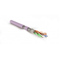 Hyperline SFTP4-C7-S23-IN-LSZH-PK-500 (500 м) Кабель витая пара, экранированная S/FTP, категория 7(600MHz), 4 пары (23 AWG), одножильный (solid), LSZH (нг(А)-HF), розовый