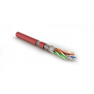 Hyperline SFTP4-C8.1-S23-IN-LSZH-RD-500 (500 м) Кабель витая пара, экранированная S/FTP, категория 8.1 (Класс I, 2000MHz), 4 пары (23 AWG), одножильный (solid), LSZH (нг(А)-HF), –40°C – +80°C, красный