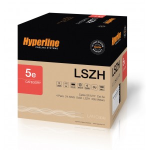 Hyperline SFUTP4-C5E-S24-IN-LSZH-BK-305 (305 м) Кабель витая пара SF/UTP, категория 5e, 4 пары (24 AWG), одножильный (solid), экран - фольга + медная оплетка, LSZH, –20°C – +75°C, черный - гарантия:15 лет компонентная, 25 лет системная Hyperline SFUTP4-C5E-S24-IN-LSZH-BK-305 (305 м) Кабель витая пара SF/UTP, категория 5e, 4 пары (24 AWG), одножильный (solid), экран - фольга + медная оплетка, LSZH, –20°C – +75°C, черный - гарантия:15 лет компонентная, 25 лет системная