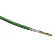 Hyperline SFUTP4-C5E-S24-IN-LSZH-GN-305 (305 м) Кабель витая пара SF/UTP, категория 5e, 4 пары (24 AWG), одножильный (solid), экран - фольга + медная оплетка, LSZH, –20°C – +75°C, зеленый - гарантия:15 лет компонентная, 25 лет системная