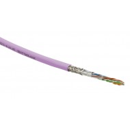 Hyperline SFUTP4-C5E-S24-IN-PVC-PK-305 (305 м) Кабель витая пара SF/UTP, категория 5e, 4 пары(24 AWG), одножильный(solid), экран - фольга + медная оплетка, PVC, –20°C – +75°C, розовый - гарантия:15 лет компонентная; 25 лет системная