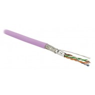 Hyperline SFUTP4-C6-P26-IN-LSZH-PK-500 (500 м) Кабель витая пара, экранированная SF/UTP, категория 6, 4 пары (26 AWG), многожильный (patch), экран - фольга + медная оплетка, LSZH, розовый