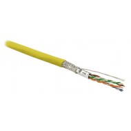 Hyperline SFUTP4-C6-P26-IN-LSZH-YL-500 (500 м) Кабель витая пара, экранированная SF/UTP, категория 6, 4 пары (26 AWG), многожильный (patch), экран - фольга + медная оплетка, LSZH, желтый