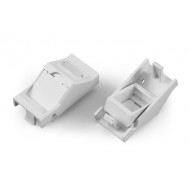 Hyperline SIP2A-1K-M45-22.5 Вставка угловая 45x22.5 (аналог Mosaic) для 1 модуля формата Keystone Jack, со шторками, ROHS, белая