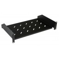 Hyperline TAL3-2U-300-RAL9005 Полка угловая с перфорацией 19, 2U, ширина 440 мм, глубина 300 мм, цвет черный (RAL 9005)