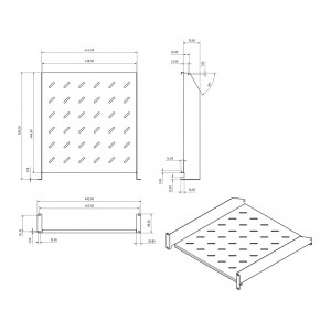 Hyperline TAL3-2U-500-RAL7035 Полка угловая с перфорацией 19, 2U, ширина 440 мм, глубина 500 мм, цвет серый (RAL 7035) Hyperline TAL3-2U-500-RAL7035 Полка угловая с перфорацией 19, 2U, ширина 440 мм, глубина 500 мм, цвет серый (RAL 7035)