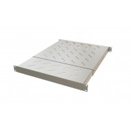 Hyperline TSD3H-1U-405/700-RAL7035 Полка c 19 креплением, раздвижная, 1U, с регулируемой глубиной установки от 405 мм до 700 мм, нагрузка до 220 кг, для установки в шкафы глубиной 600-800 мм, цвет серый