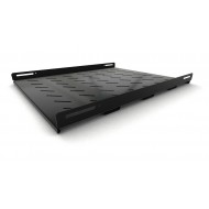 Hyperline TSH3H-650-RAL9004 (TSH3H-650-RAL9005) Полка стационарная усиленная, глубина 650 мм, с боковым креплением, нагрузка до 100 кг, для шкафов серии TTB, TTR, 485х650мм (ШхГ), цвет черный (RAL 9004/RAL 9005)