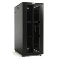 Hyperline TTB-3762-DD-RAL9004 Шкаф напольный 19-дюймовый, 37U, 1833x600х1200 мм (ВхШхГ), передняя и задняя распашные перфорированные двери (75%), ручка с замком, крыша нового типа, цвет черный (RAL 9004) (разобранный)