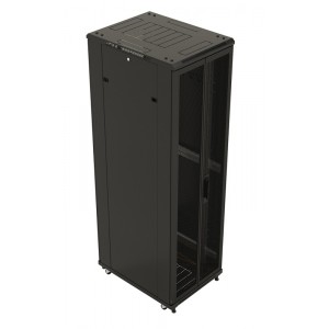 Hyperline TTB-4288-DD-RAL9004 Шкаф напольный 19-дюймовый, 42U, 2055x800х800 мм (ВхШхГ), передняя и задняя распашные перфорированные двери (75%), ручка с замком, 2 вертикальных кабельных организатора, крыша нового типа, цвет черный (RAL 9004) (разобранный) Hyperline TTB-4288-DD-RAL9004 Шкаф напольный 19-дюймовый, 42U, 2055x800х800 мм (ВхШхГ), передняя и задняя распашные перфорированные двери (75%), ручка с замком, 2 вертикальных кабельных организатора, крыша нового типа, цвет черный (RAL 9004) (разобранный)