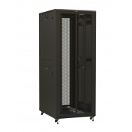 Hyperline TTR-4282-DD-RAL9005 Шкаф напольный 19-дюймовый, 42U, 2055x800х1200 мм (ВхШхГ), передняя и задняя распашные перфорированные двери (75%), ручка с замком, 2 вертикальных кабельных организатора, цвет черный (RAL 9005) (разобранный)