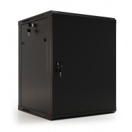 Hyperline TWB-1845-SR-RAL9004 Шкаф настенный 19-дюймовый (19), 18U, 908x600х450мм, металлическая передняя дверь с замком, две боковые панели, цвет черный (RAL 9004) (разобранный)