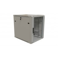 Hyperline TWB-1868-GP-RAL7035 Шкаф настенный 19-дюймовый (19), 18U, 908x600х800мм, стеклянная дверь с перфорацией по бокам, ручка с замком, цвет серый (RAL 7035) (разобранный)