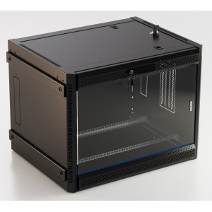 Hyperline TWB-FC-1545-GP-RAL9004 Шкаф настенный 19-дюймовый (19), 15U, 787x600х450мм, стеклянная дверь с перфорацией по бокам, ручка с замком, с возможностью установки на ножки (в комплекте), цвет черный (RAL 9004) (разобранный) Hyperline TWB-FC-1545-GP-RAL9004 Шкаф настенный 19-дюймовый (19), 15U, 787x600х450мм, стеклянная дверь с перфорацией по бокам, ручка с замком, с возможностью установки на ножки (в комплекте), цвет черный (RAL 9004) (разобранный)