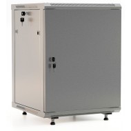 Hyperline TWB-FC-1845-SR-RAL7035 Шкаф настенный 19-дюймовый (19), 18U, 920x600х450мм, металлическая передняя дверь с замком, две боковые панели, с возможностью установки на ножки (в комплекте), цвет серый (RAL 7035) (разобранный)