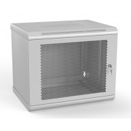 Hyperline TWL-1245-SD-RAL7035 Шкаф настенный 19-дюймовый (19), 12U, 650x600х450мм, металлическая перфорированная дверь, несъемные стенки, 1 пара профилей, цвет серый (RAL 7035) (собранный)