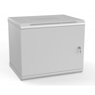 Hyperline TWL-1245-SR-RAL7035 Шкаф настенный 19-дюймовый (19), 12U, 650x600х450мм, металлическая дверь, несъемные стенки, 1 пара профилей, цвет серый (RAL 7035) (собранный)
