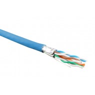 Hyperline UFTP4-C6-S23-IN-LSZH-BL-500 (500 м) Кабель витая пара, экранир. U/FTP, кат. 6, 4 пары (23 AWG), одножил. (solid), кажд.пара в фольге, LSZH, нг(А)-HF, –20°C–+60°C, синий-гарантия: 15 лет компон., 25 лет системная