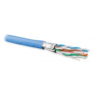 Hyperline UFTP4-C6A-S23-IN-PVC-BL-500 (500 м) Кабель витая пара U/FTP, категория 6a (10GBE), 4 пары (23AWG), одножильный (solid), каждая пара в экране, без общего экрана, PVC, синий