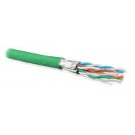 Hyperline UFTP4-C6A-S23-IN-PVC-GN-500 (500 м) Кабель витая пара U/FTP, категория 6a (10GBE), 4 пары (23AWG), одножильный (solid), каждая пара в экране, без общего экрана, PVC, зеленый