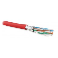 Hyperline UFTP4-C6A-S23-IN-PVC-RD-500 (500 м) Кабель витая пара U/FTP, категория 6a (10GBE), 4 пары (23AWG), одножильный (solid), каждая пара в экране, без общего экрана, PVC, красный