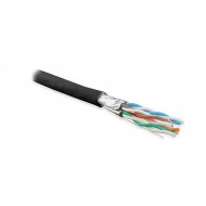 Hyperline UFTP4-C6A-S23-OUT-PE-BK-500 (500 м) Кабель витая пара, экранированная (U/FTP), категория 6a, 4 пары (23AWG), одножильный (solid), каждая пара в экране, без общего экрана, - 30°C - + 50°C, PE, черный