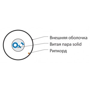 Hyperline UUTP1-C5-S24-IN-LSZH-GY-500 (500 м) Кабель витая пара, неэкранированная U/UTP, категория 5, 1 пара (24 AWG), одножильный (solid), LSZH, –20°C – +75°C, серый Hyperline UUTP1-C5-S24-IN-LSZH-GY-500 (500 м) Кабель витая пара, неэкранированная U/UTP, категория 5, 1 пара (24 AWG), одножильный (solid), LSZH, –20°C – +75°C, серый