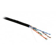 Hyperline UUTP4-C5E-P24-IN-LSZH-BK-305 (305 м) Кабель витая пара, неэкранированная U/UTP, категория 5e, 4 пары (24 AWG), многожильный (patсh), LSZH, нг(А)-HF, -20°C – +75°C, черный