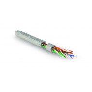 Hyperline UUTP4-C5E-S24-IN-LSLTX-GY-305 (305 м) Кабель витая пара, неэкранированная U/UTP, категория 5e, 4 пары (24 AWG), одножильный (solid), нг(А)-LSLTx, внутренний, серый