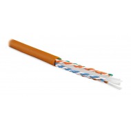 Hyperline UUTP4-C6-S23-IN-LSZH-OR-305 (305 м) Кабель витая пара U/UTP, категория 6, 4 пары (23 AWG), одножильный (solid), с разделителем, LSZH, нг(А)-HF, –20°C – +75°C, оранжевый - гарантия:15 лет компонентная, 25 лет системная