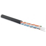 Hyperline UUTP4-C6-S23-OUT-LSZH-BK-500 (500 м) Кабель витая пара U/UTP,кат. 6, 4 пары(23 AWG), одножил.(solid),с разделителем,внешний, LSZH нг(А)-HF, -40°C – +75°C, черный - гарантия: 15 лет компонентная